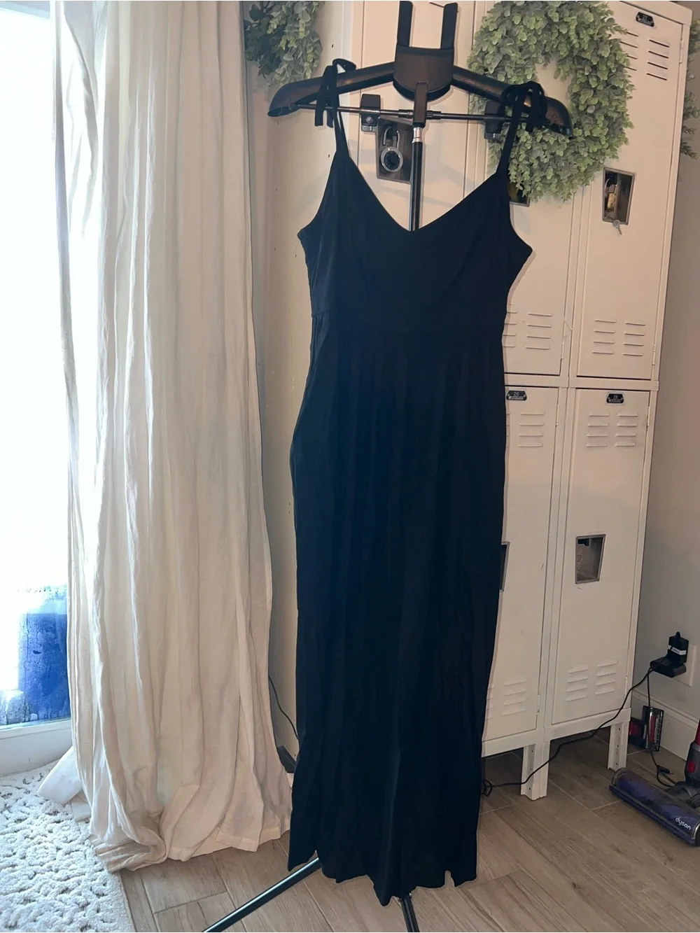NWT Classic Black Maxi Dress with Spaghetti Straps